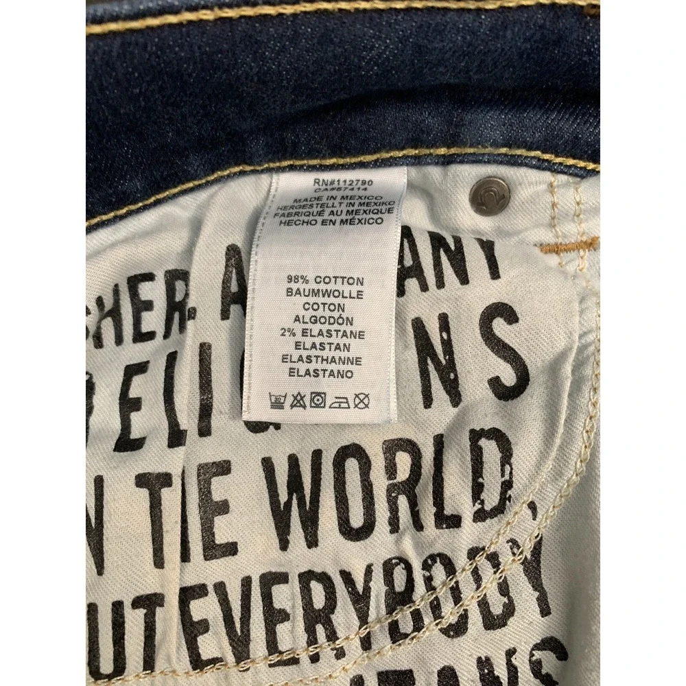True Religion Mens Jeans Geno Relaxed Slim Blue 34 x 28 (Measured) - Read Note